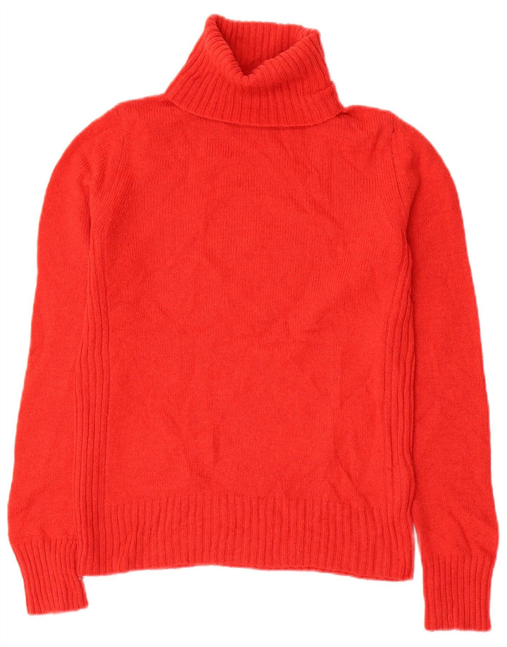 Marks & Spencer Womens Roll Neck Jumper Sweater UK 6 XS Red Wool