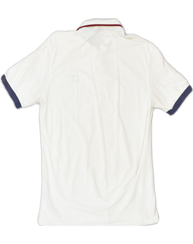 REFRIGIWEAR Mens Polo Shirt Medium White Cotton | Vintage | Thrift | Second-Hand | Used Clothing | Messina Hembry 