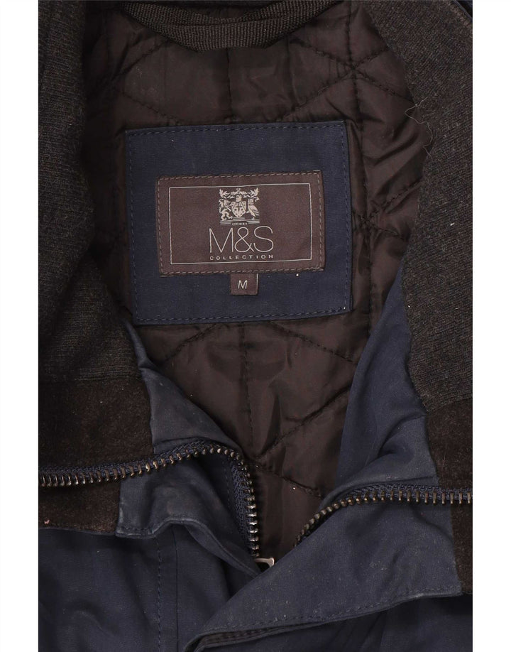 Marks & Spencer Mens Windbreaker Coat UK 38 Medium Navy Blue Cotton