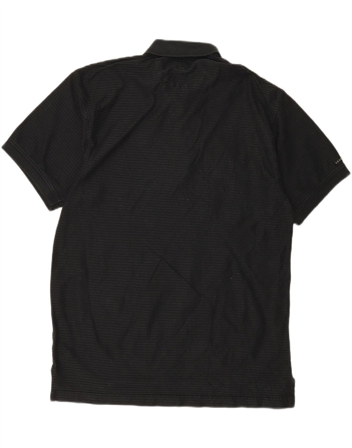 IZOD Mens Polo Shirt XL Black Striped Cotton Vintage Izod and Second-Hand Izod from Messina Hembry 