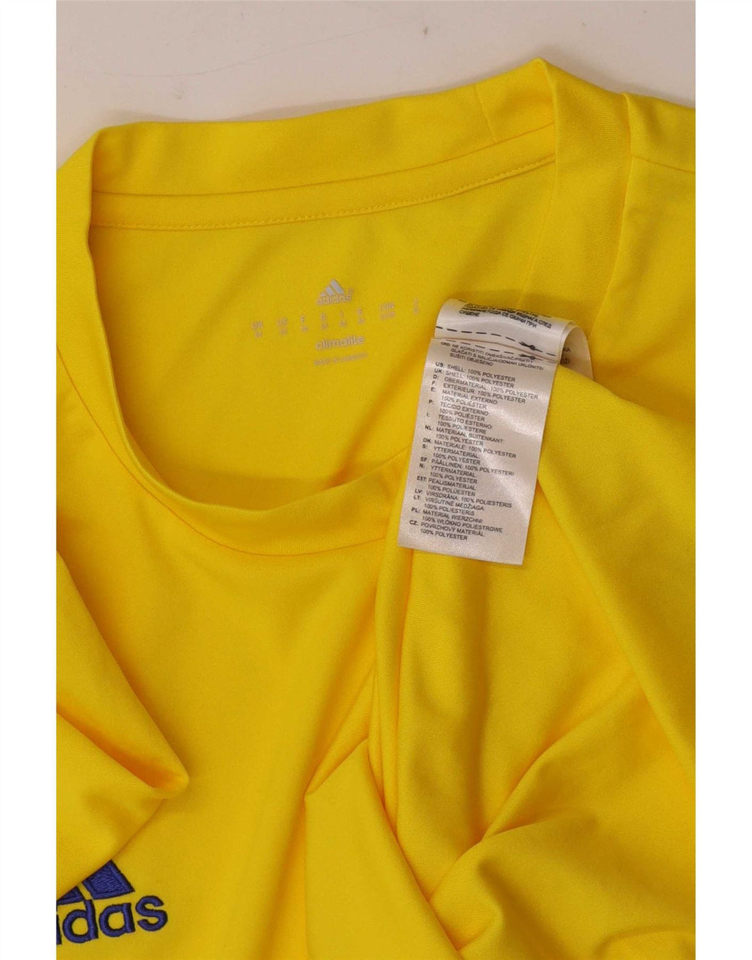 Adidas Mens Climalite T-Shirt Top Medium Yellow Polyester
