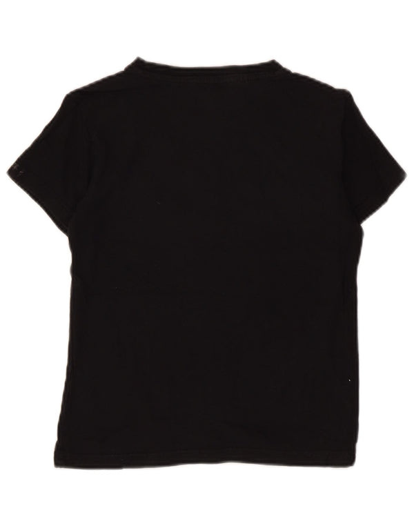 Adidas Girls Graphic T-Shirt Top 9-10 Years Small Black Cotton