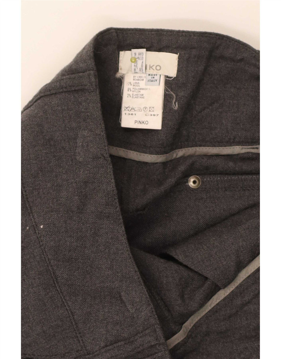 Pinko Womens Regular Casual Trousers UK 8 Small W30 L29 Grey Wool