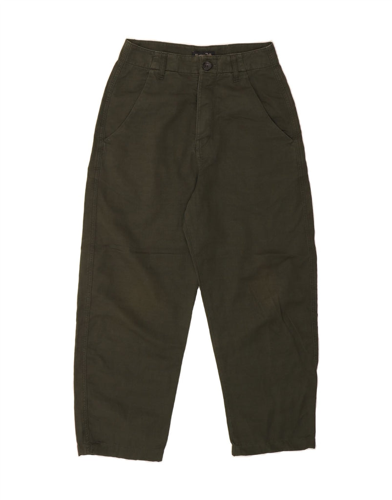 MASSIMO DUTTI Womens High Waist Cropped Trousers EU 36 XS W26 L23 Khaki Vintage Massimo Dutti and Second-Hand Massimo Dutti from Messina Hembry 