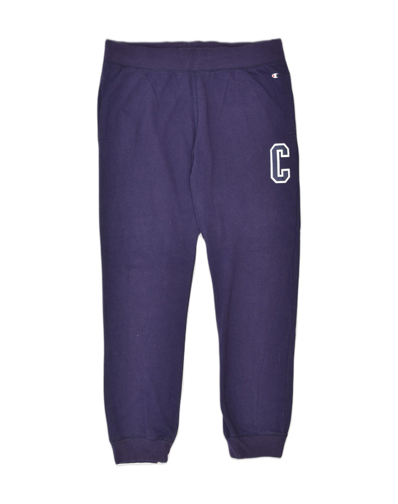 CHAMPION Womens Tracksuit Trousers Joggers UK 18 XL Navy Blue Cotton | Vintage Champion | Thrift | Second-Hand Champion | Used Clothing | Messina Hembry 