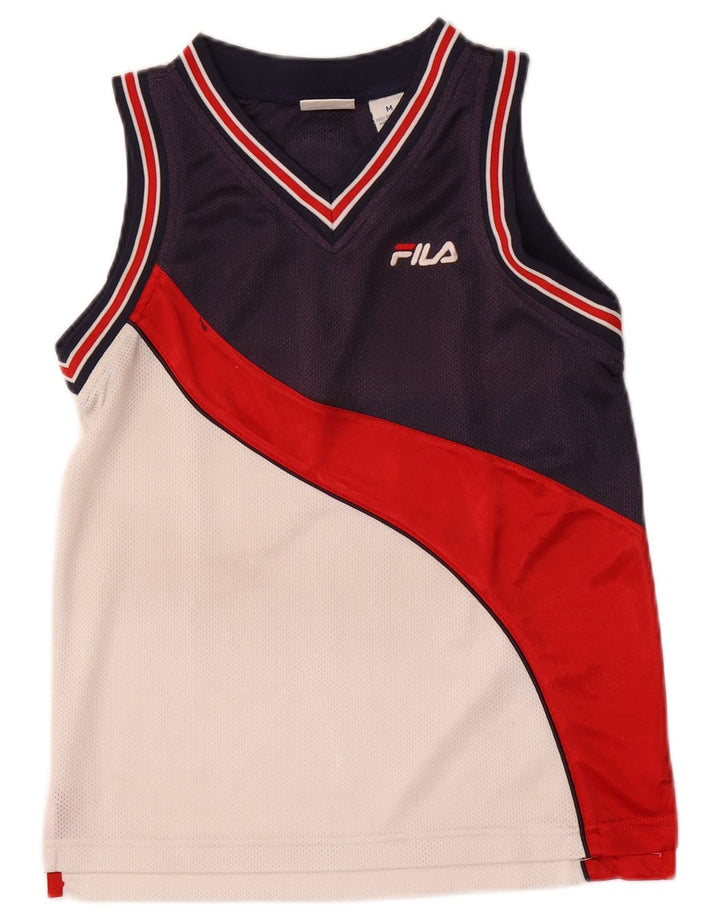 Fila Mens Vest Top Medium Navy Blue Colourblock Polyester