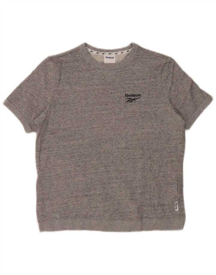 Reebok Womens Oversized T-Shirt Top UK 8/10 Small Grey Flecked