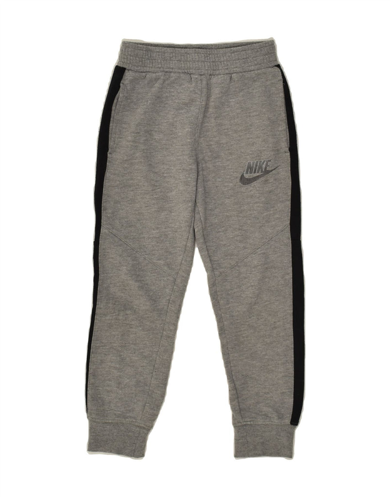 NIKE Boys Tracksuit Trousers Joggers 5-6 Years Medium Grey Colourblock | Vintage Nike | Thrift | Second-Hand Nike | Used Clothing | Messina Hembry 