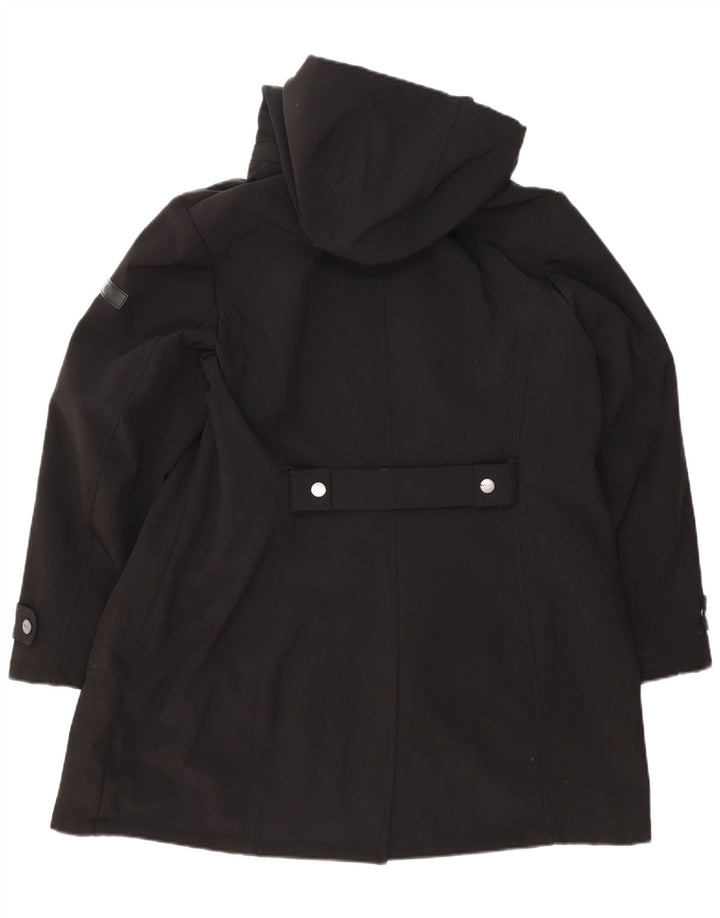 Dkny Womens Hooded Parka Jacket UK 18 XL Black Polyester