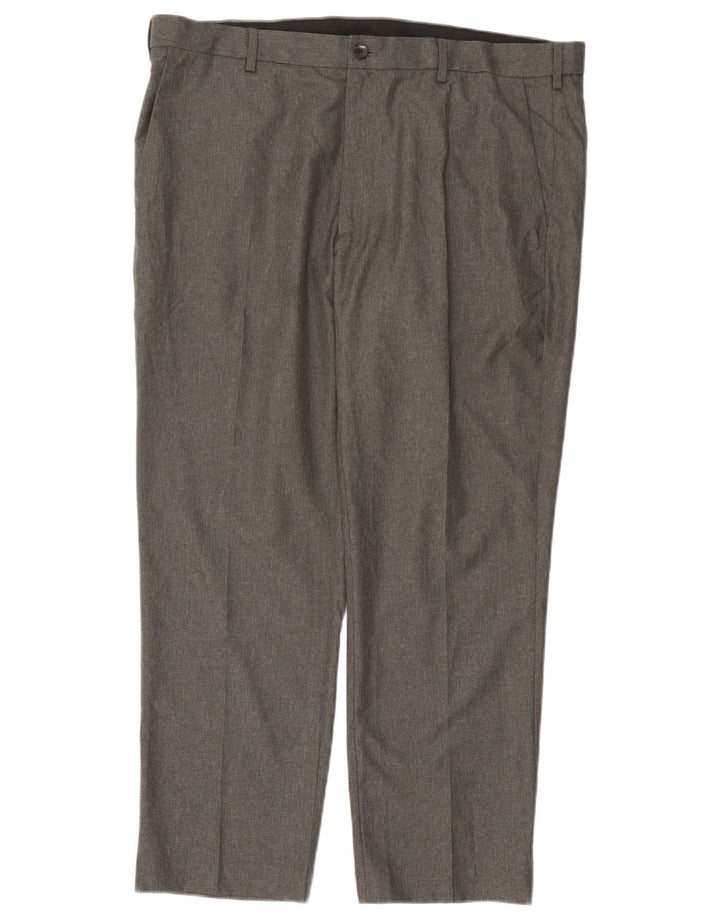 Marks & Spencer Mens Short Regular Fit Suit Trousers W40 L30 Grey Polyester