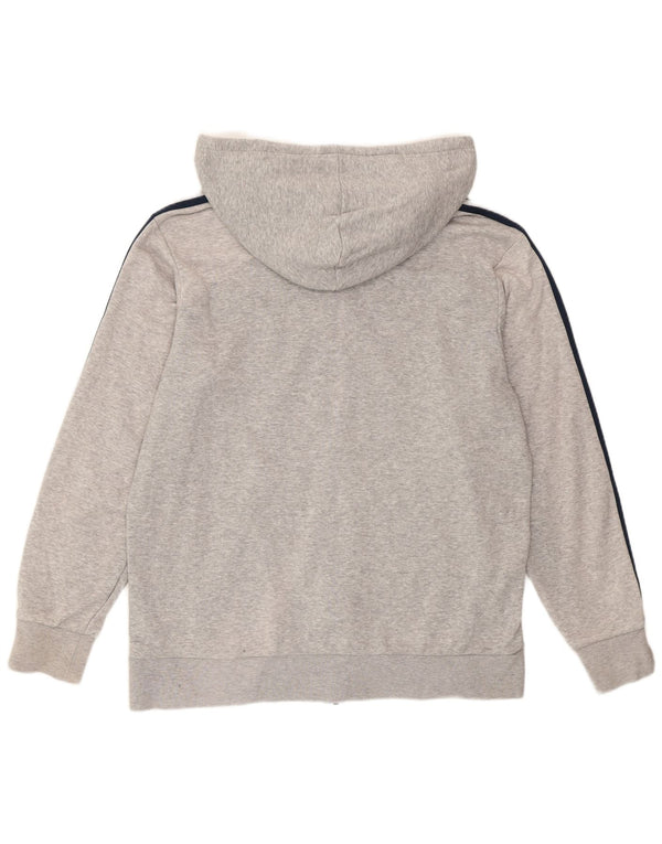 Adidas Mens Zip Hoodie Sweater Large Grey Cotton