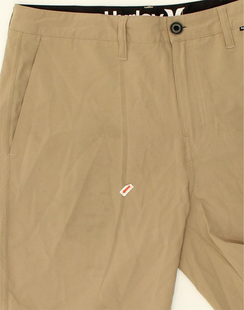 HURLEY Mens Chino Shorts W32 Medium  Beige Polyester | Vintage Hurley | Thrift | Second-Hand Hurley | Used Clothing | Messina Hembry 