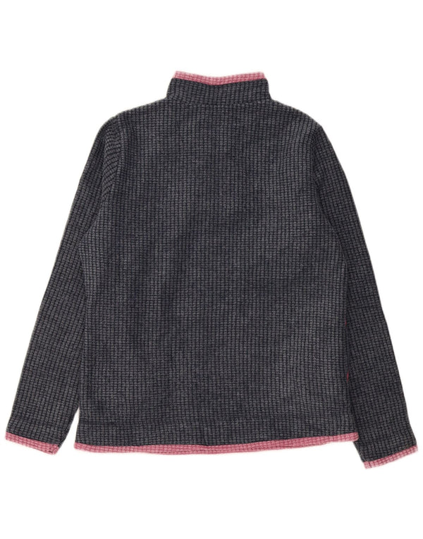 Weird Fish Womens Zip Neck Fleece Jumper UK 12 Medium Grey Polyester