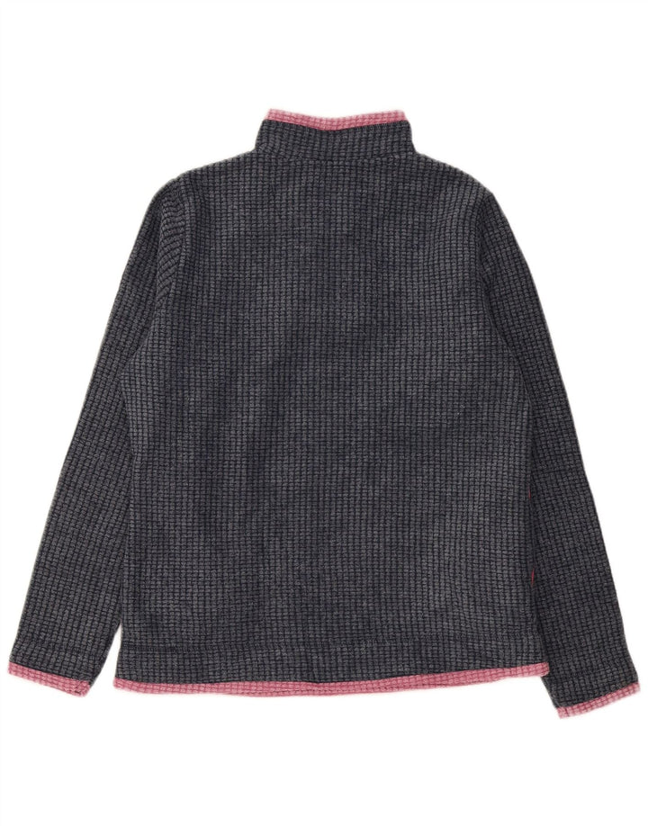 Weird Fish Womens Zip Neck Fleece Jumper UK 12 Medium Grey Polyester