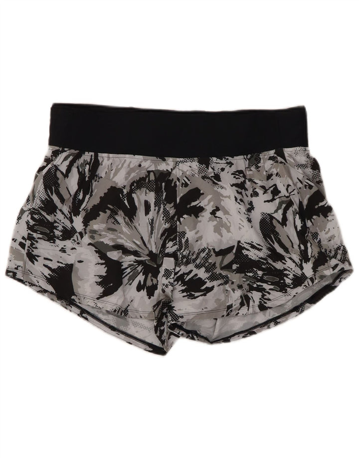 UNDER ARMOUR Womens Fitted Abstract Pattern Sport Shorts UK 14 Large Grey