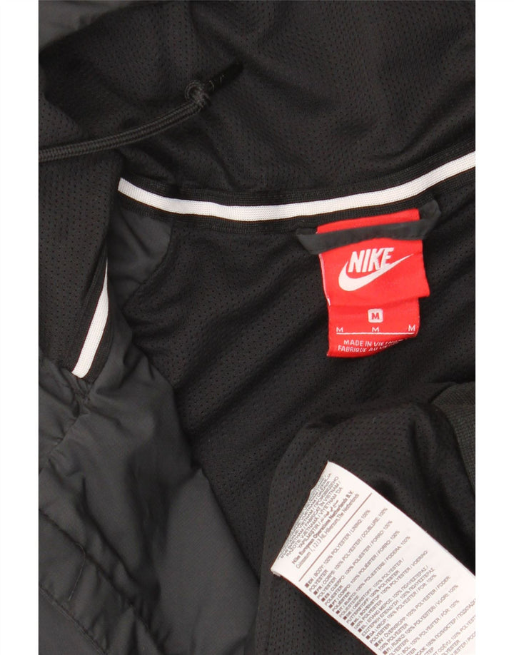NIKE Mens Hooded Windbreaker Jacket UK 38 Medium Black Polyester