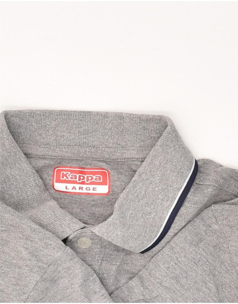 KAPPA Mens Slim Polo Shirt Large Grey Cotton | Vintage Kappa | Thrift | Second-Hand Kappa | Used Clothing | Messina Hembry 