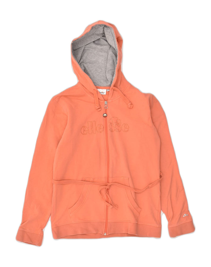 ELLESSE Girls Graphic Zip Hoodie Sweater 13-14 Years Orange Cotton | Vintage Ellesse | Thrift | Second-Hand Ellesse | Used Clothing | Messina Hembry 