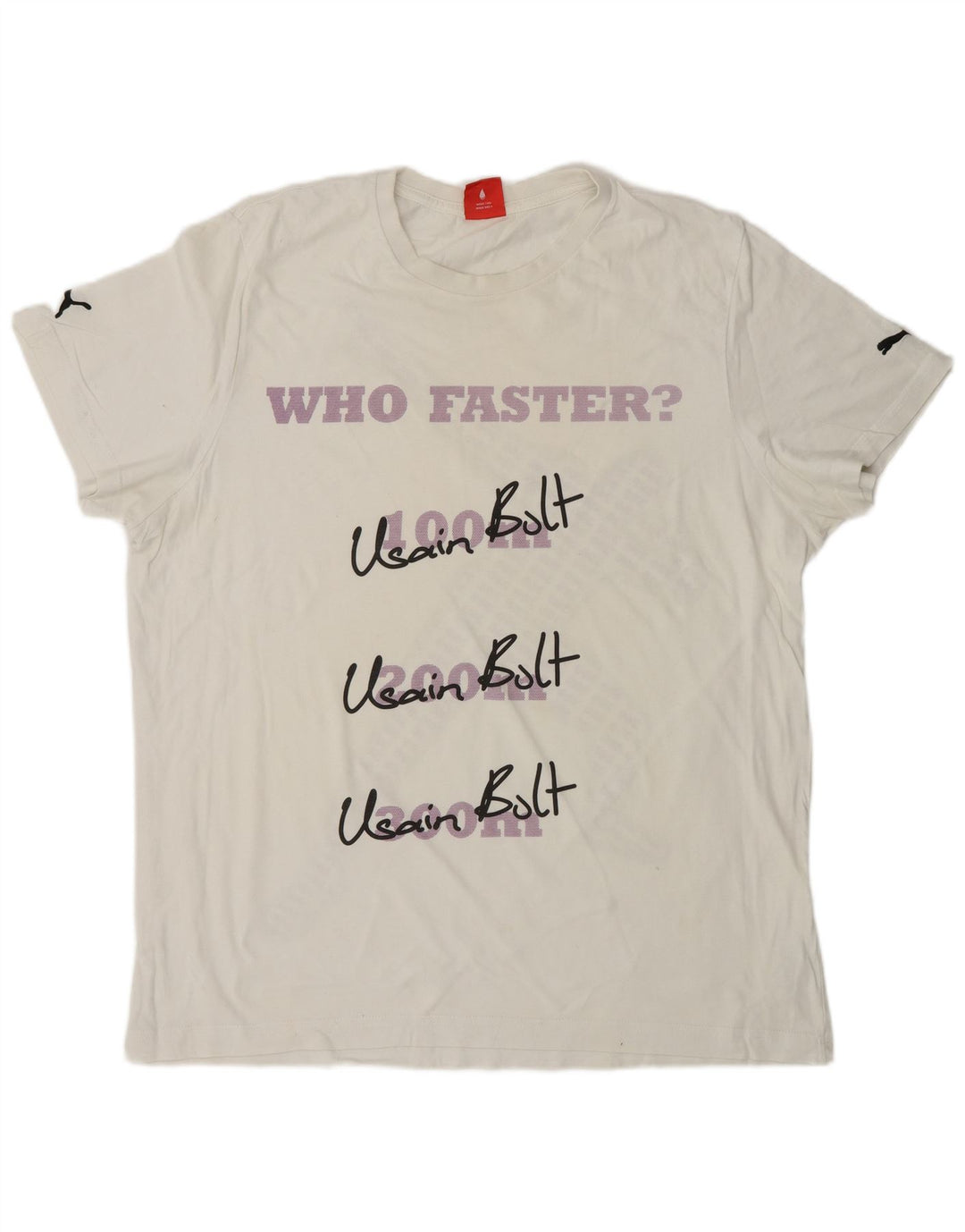 PUMA Mens Graphic T-Shirt Top XL White