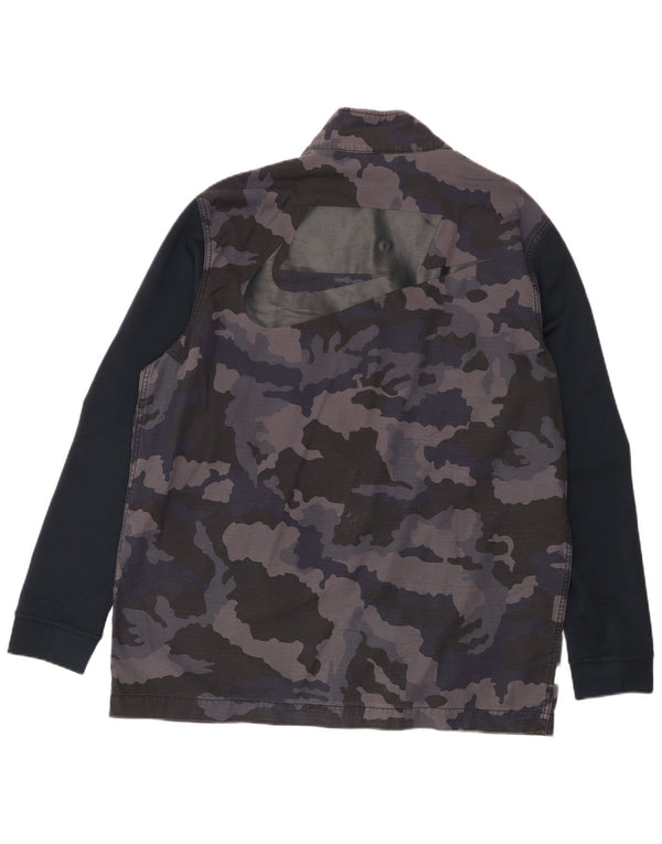 Nike Mens Graphic Utility Jacket UK 42 XL Navy Blue Camouflage Cotton
