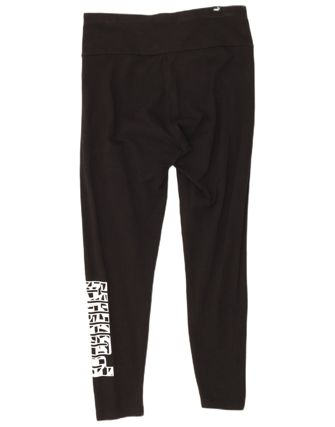 Puma Womens Graphic Crop Leggings UK 12 Medium Black Cotton