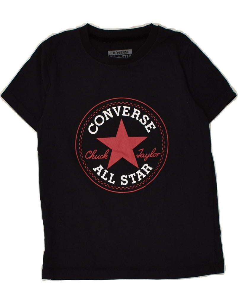 CONVERSE Boys All Star Graphic T-Shirt Top 5-6 Years Black | Vintage Converse | Thrift | Second-Hand Converse | Used Clothing | Messina Hembry 