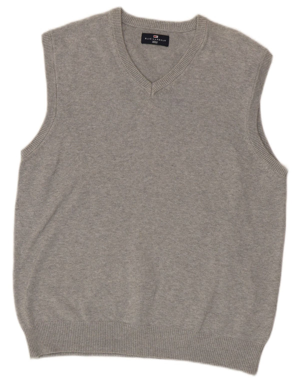 Marks & Spencer Mens Blue Harbour Vest Tank Top Medium Grey Cotton