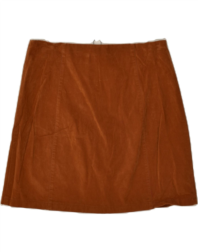 PIMKIE Womens Suede Skirt EU 42 Large W32  Brown Leather Vintage Pimkie and Second-Hand Pimkie from Messina Hembry 