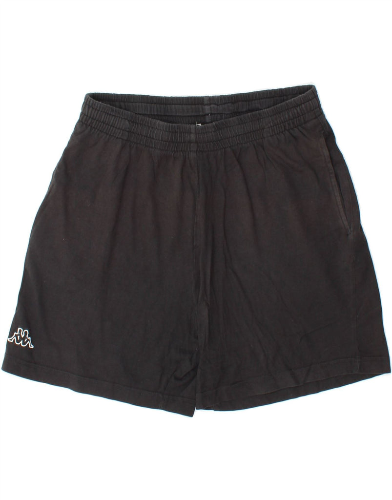 KAPPA Boys Sport Shorts 11-12 Years Large Black Cotton Vintage Kappa and Second-Hand Kappa from Messina Hembry 