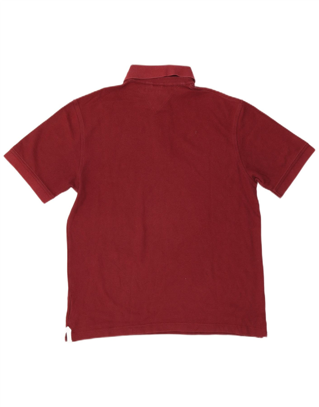 TOMMY HILFIGER Mens Polo Shirt Medium Burgundy Cotton