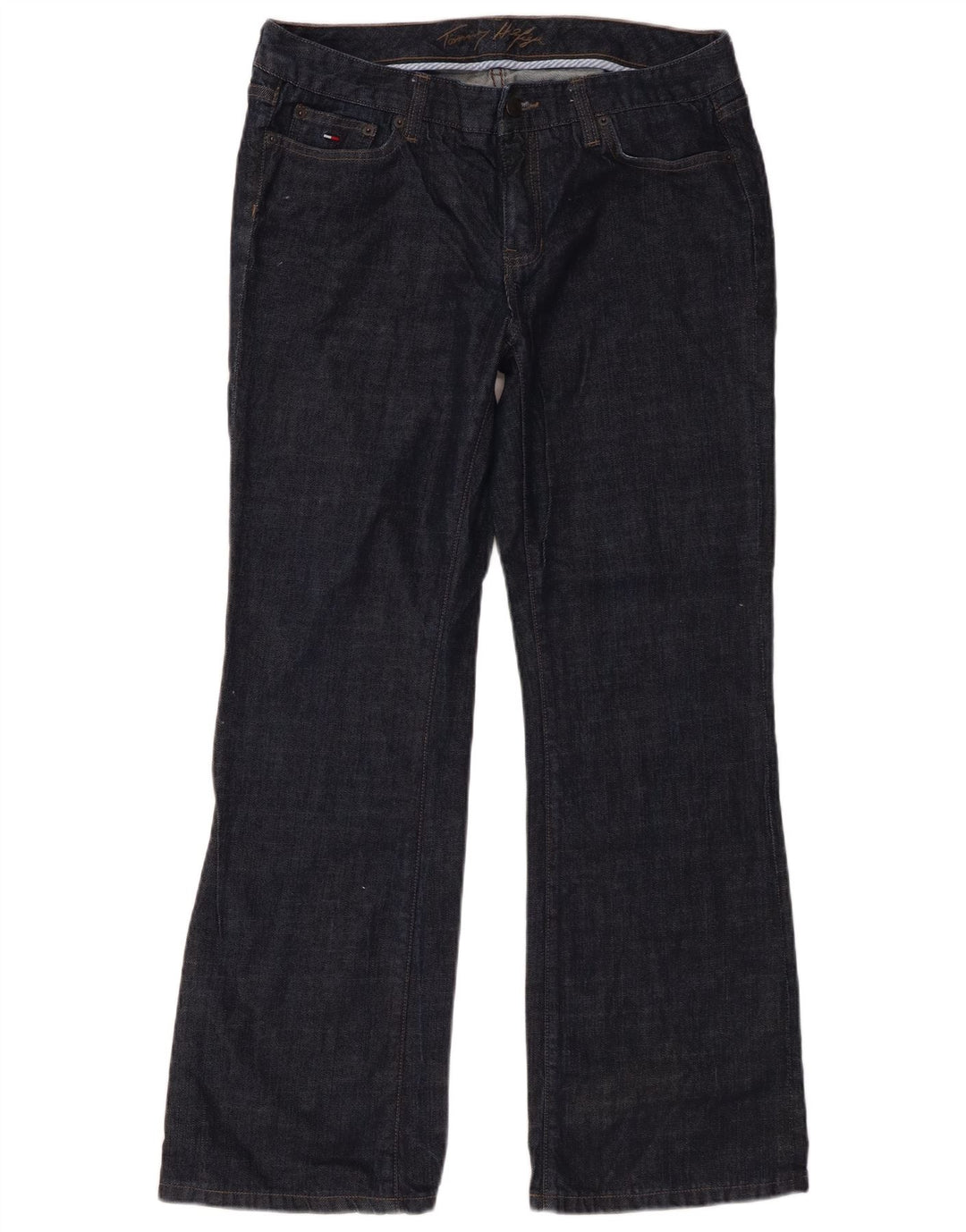Tommy Hilfiger Womens Bootcut Jeans US 10 Large W31 L30 Navy Blue Cotton