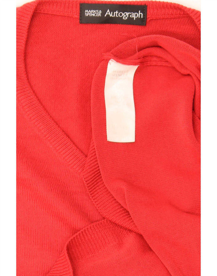 Marks & Spencer Mens Autograph V-Neck Jumper Sweater Medium Red