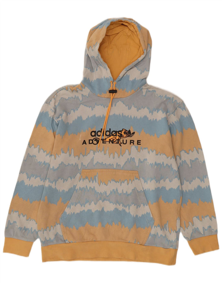 Adidas Mens Graphic Hoodie Jumper Medium Multicoloured Tie Dye Cotton