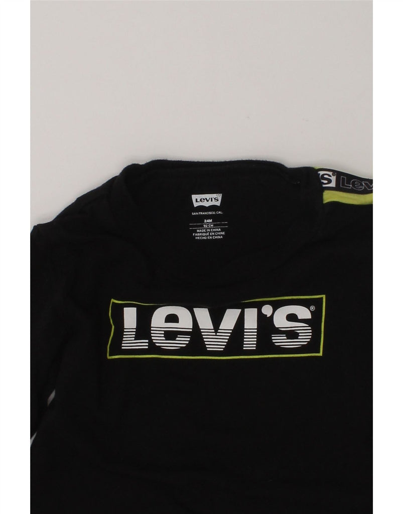 LEVI'S Baby Boys Graphic Top Long Sleeve 18-24 Months Black Cotton | Vintage Levi's | Thrift | Second-Hand Levi's | Used Clothing | Messina Hembry 