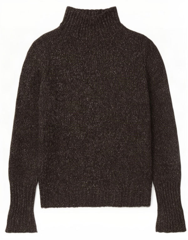 Zara Womens Turtle Neck Jumper Sweater UK 12 Medium Grey Flecked Acrylic
