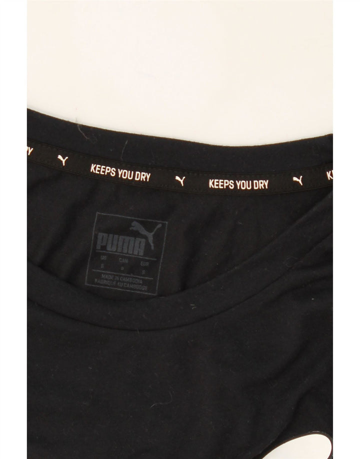 PUMA Womens Graphic T-Shirt Top UK 10 Small Black Vintage Puma and Second-Hand Puma from Messina Hembry 