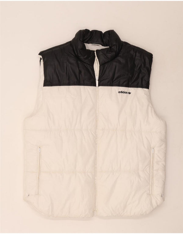 Adidas Mens Padded Gilet UK 42 XL White Colourblock Polyester