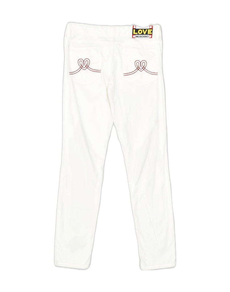 MOSCHINO Womens Skinny Jeans W30 L27 White Cotton | Vintage | Thrift | Second-Hand | Used Clothing | Messina Hembry 