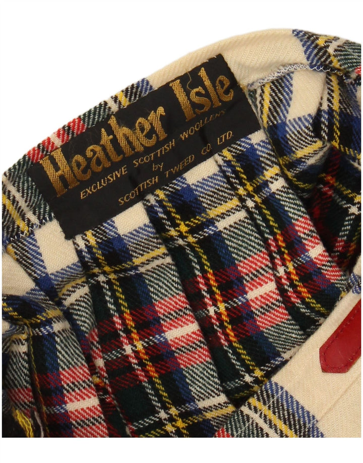 VINTAGE Womens Wrap Skirt W24 XS Multicoloured Plaid Wool