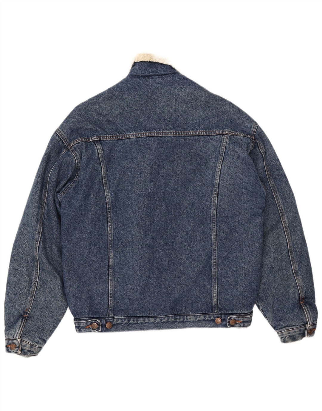 CASUCCI Mens Sherpa Denim Jacket UK 38 Medium Blue Cotton