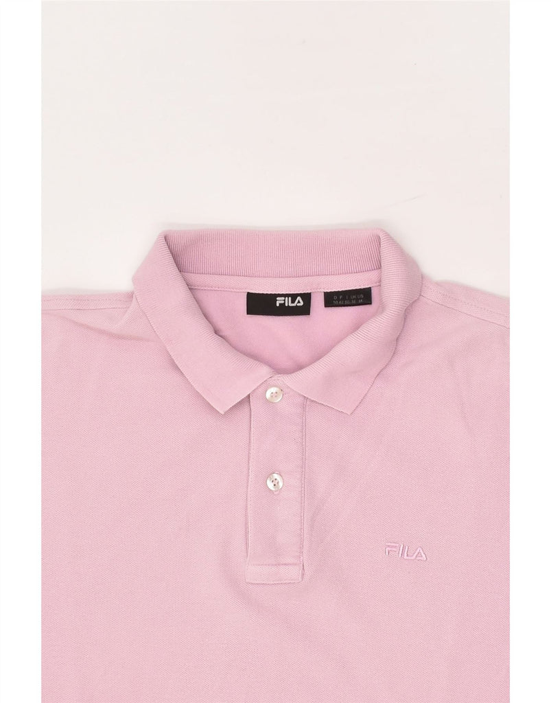 FILA Mens Polo Shirt Medium Pink Cotton | Vintage Fila | Thrift | Second-Hand Fila | Used Clothing | Messina Hembry 