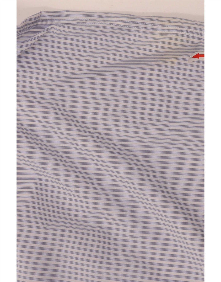 M&Co Mens Regular Fit Shirt Large Blue Striped Cotton Classic