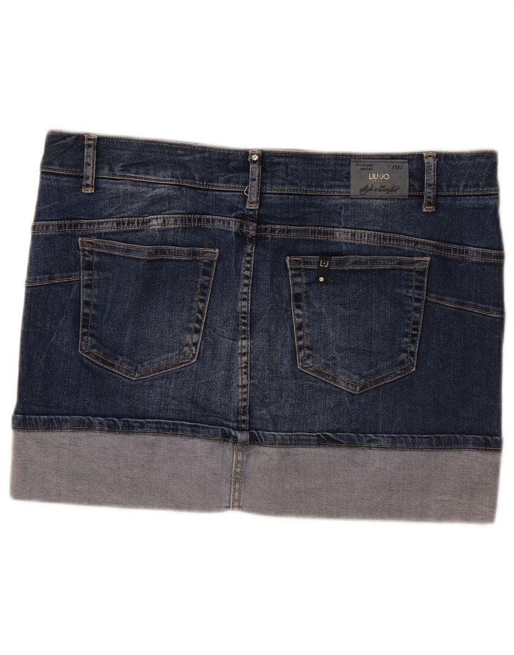 Liu Jo Womens Denim Skirt W32 Large Navy Blue Cotton