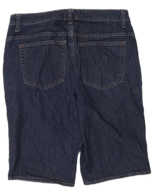 Lee Womens Riders Denim Shorts US 10 Large W30 Navy Blue Cotton