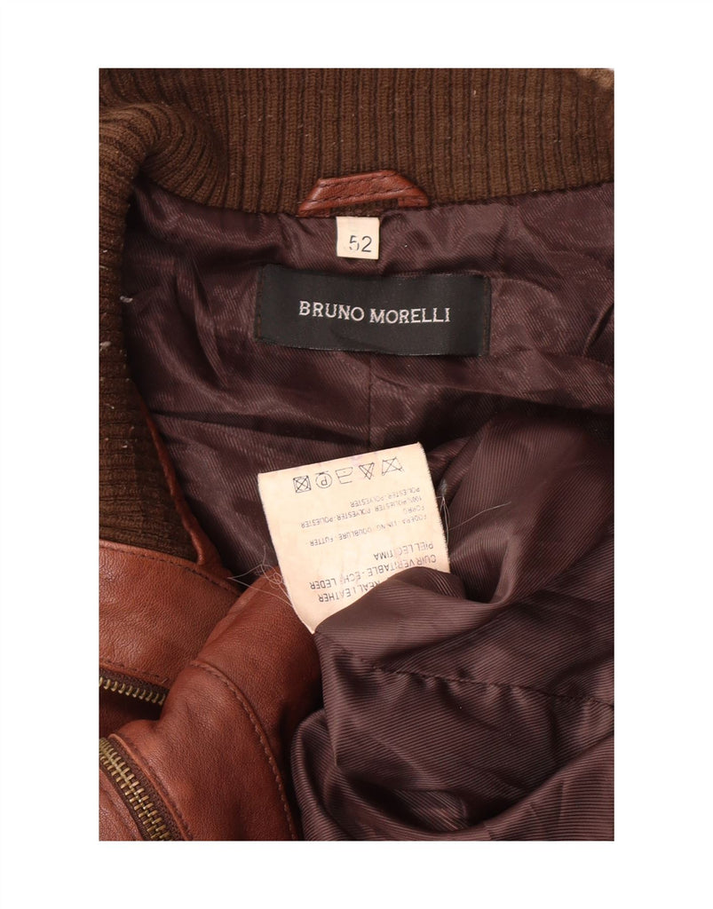 VINTAGE Mens Leather Jacket IT 52 XL Brown Leather Vintage Vintage and Second-Hand Vintage from Messina Hembry 