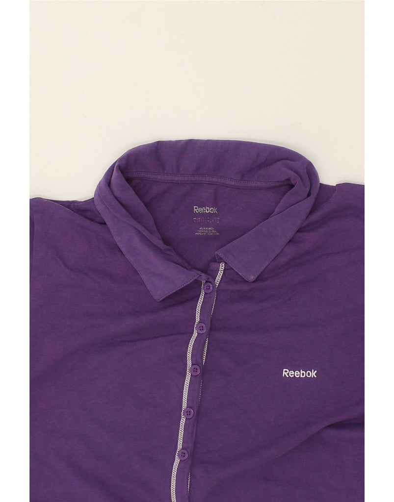 REEBOK Womens Polo Shirt UK 14 Medium Purple | Vintage Reebok | Thrift | Second-Hand Reebok | Used Clothing | Messina Hembry 