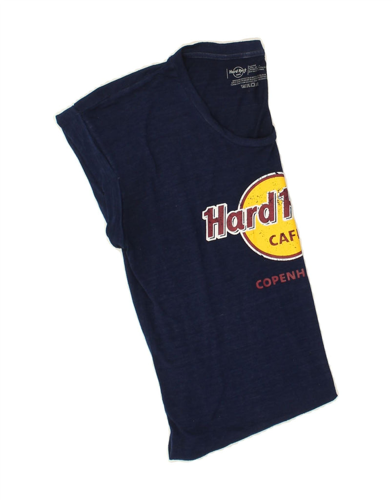 HARD ROCK CAFE Womens Copenhagen Graphic T-Shirt Top UK 18 XL Navy Blue | Vintage Hard Rock Cafe | Thrift | Second-Hand Hard Rock Cafe | Used Clothing | Messina Hembry 