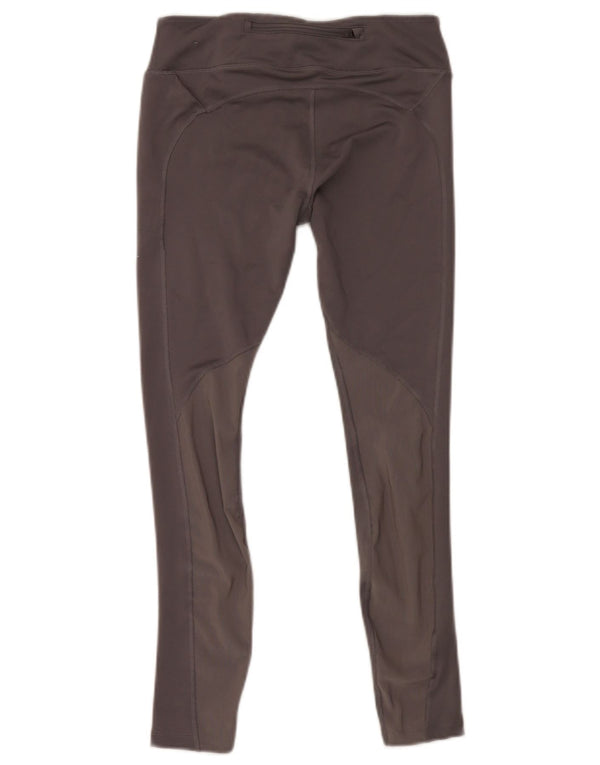 Nike Womens Dri Fit Crop Leggings UK 12 Medium  Grey Polyester