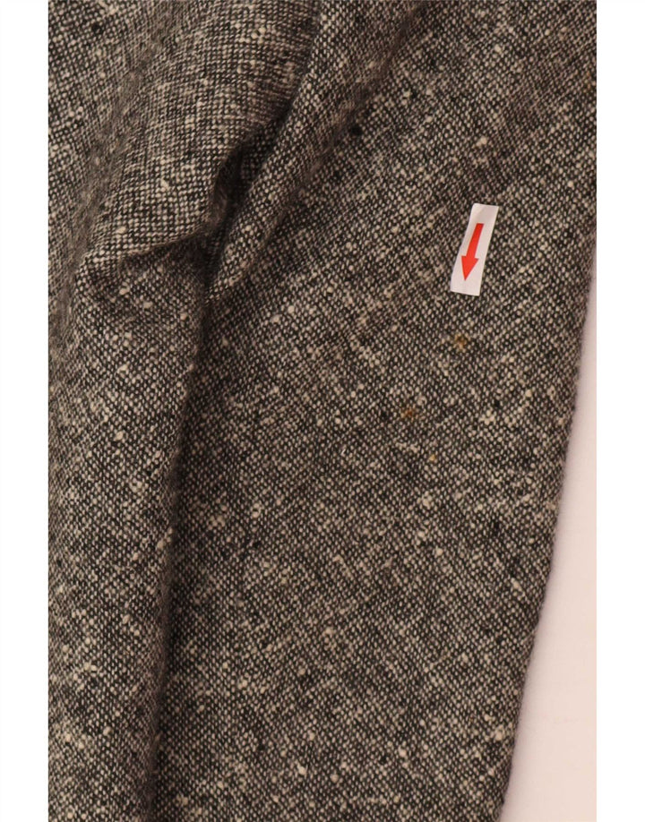 Vintage Womens Longline 4 Button Blazer Jacket IT 46 Large Grey Flecked
