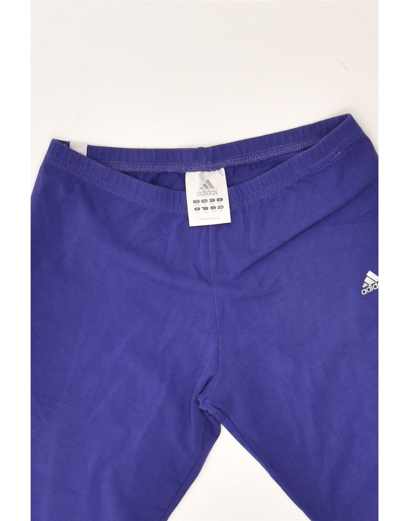 ADIDAS Boys Capri Leggings 11-12 Years Purple Cotton | Vintage Adidas | Thrift | Second-Hand Adidas | Used Clothing | Messina Hembry 